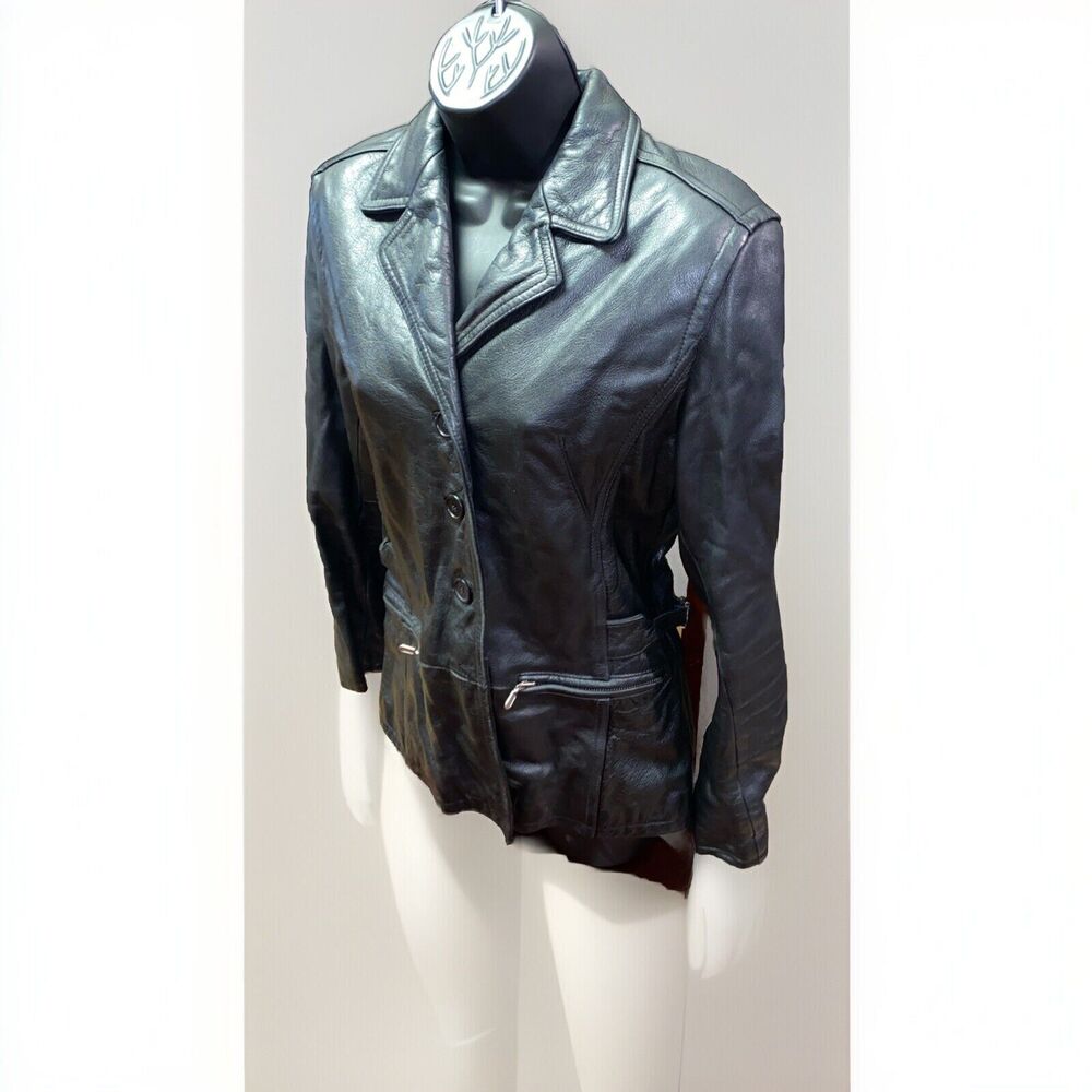 MS.‎ Maxima Women's Motorcycle Jacket Size Small Black leather - Picture 6 of 11
